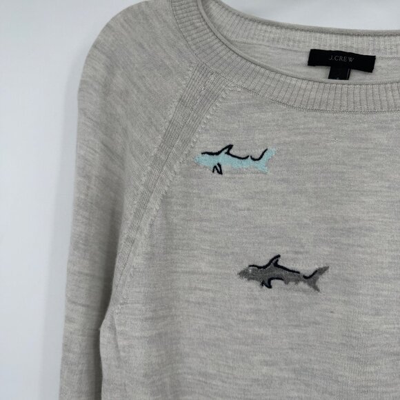 J. Crew Merino wool crewneck sweater in shark woman’s size small lightweight - Picture 3 of 9